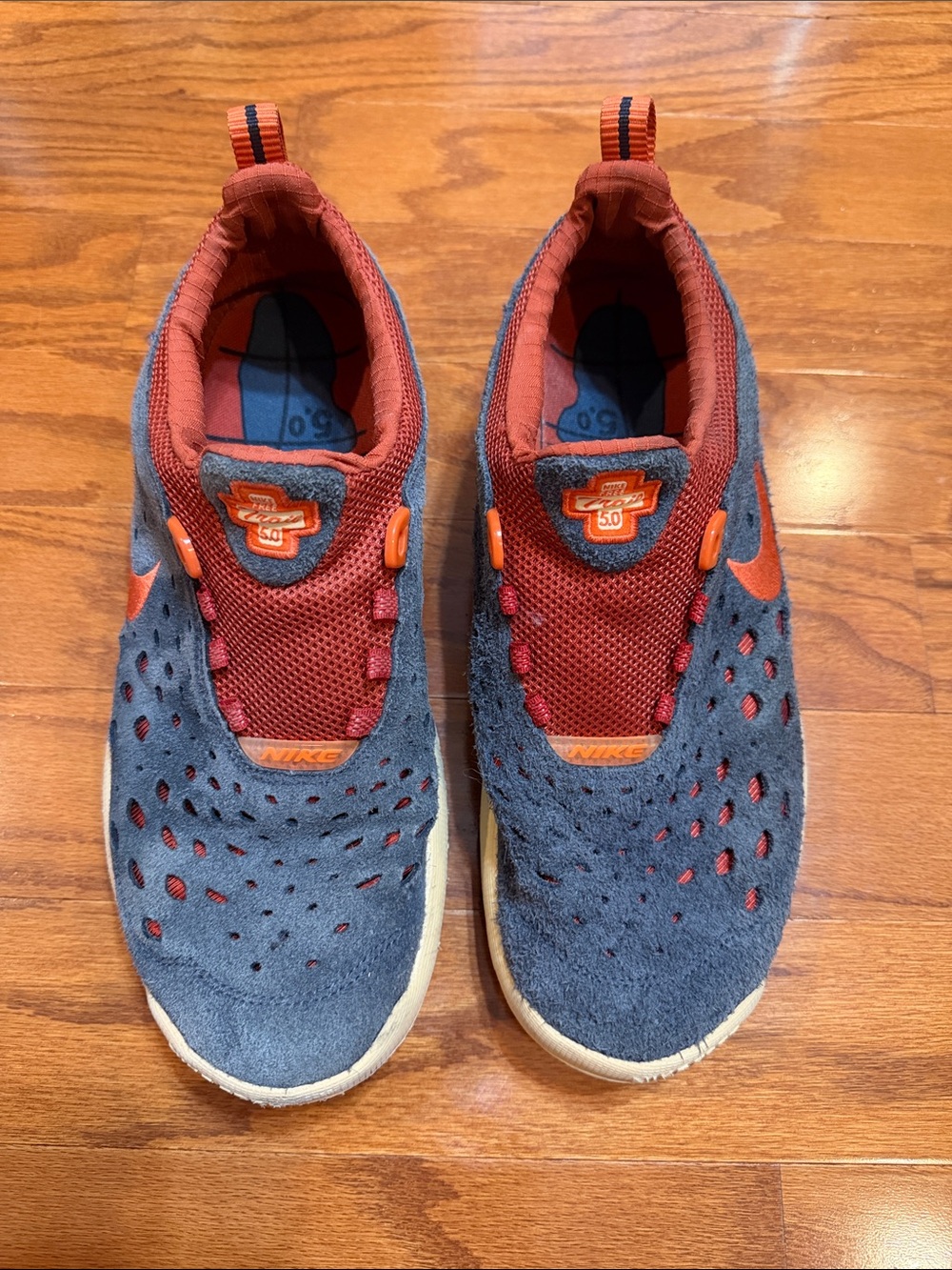 Nike gray and Red Slip-On Athletic Sneakers